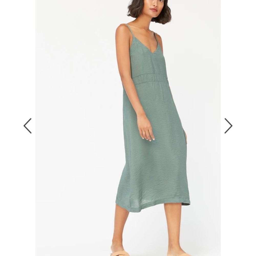 LACAUSA Alma sage green slip dress small